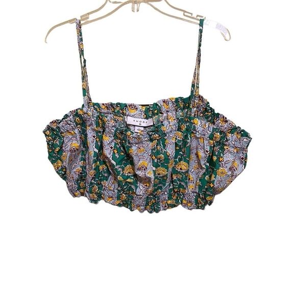 RHODE X Target Mixed Floral & Striped Print Cotton Shirred Crop Top Size Large - Picture 8 of 14